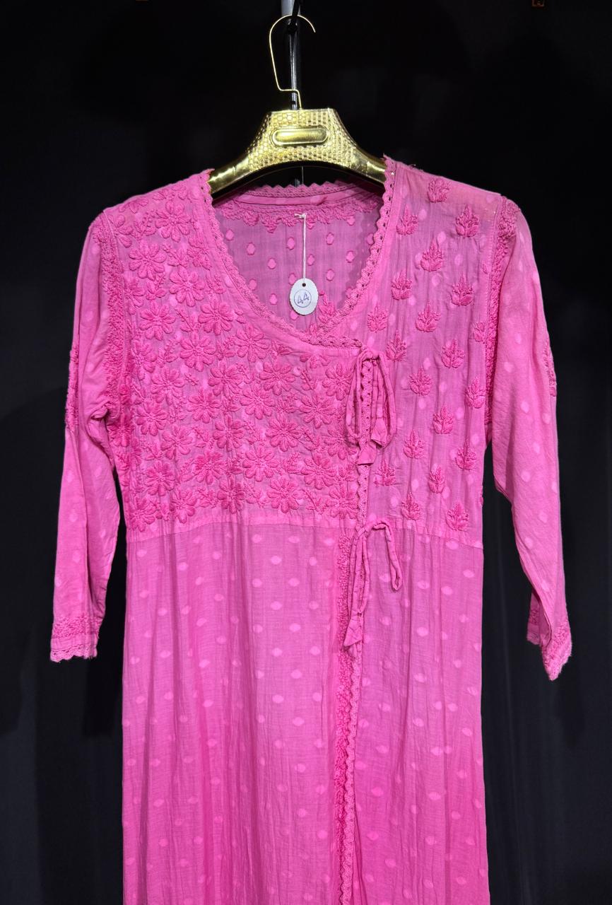 Prerna – Handcrafted Dobby Cotton Angrakha Dress