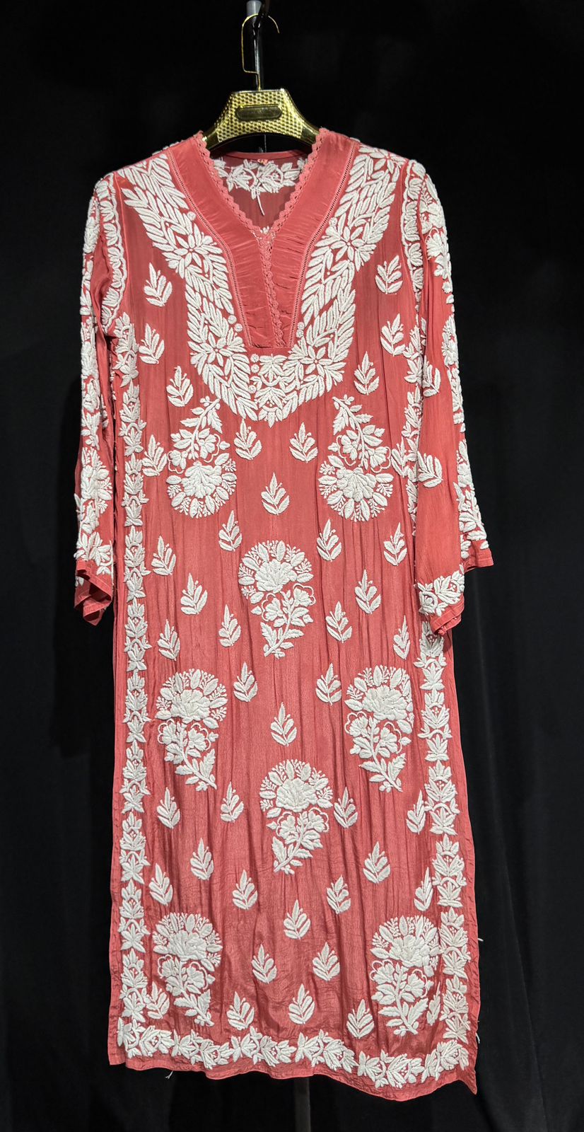 Anvika – Handcrafted Floral pure crepe Kurta