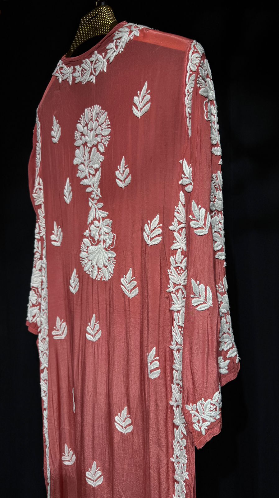 Anvika – Handcrafted Floral pure crepe Kurta