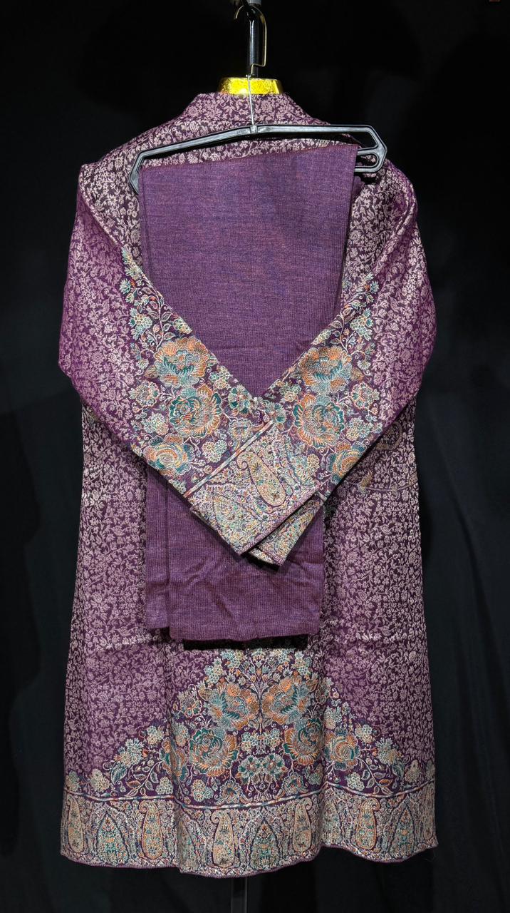 AUREEN Plum Premium Woollen Kani 3 pcs Set
