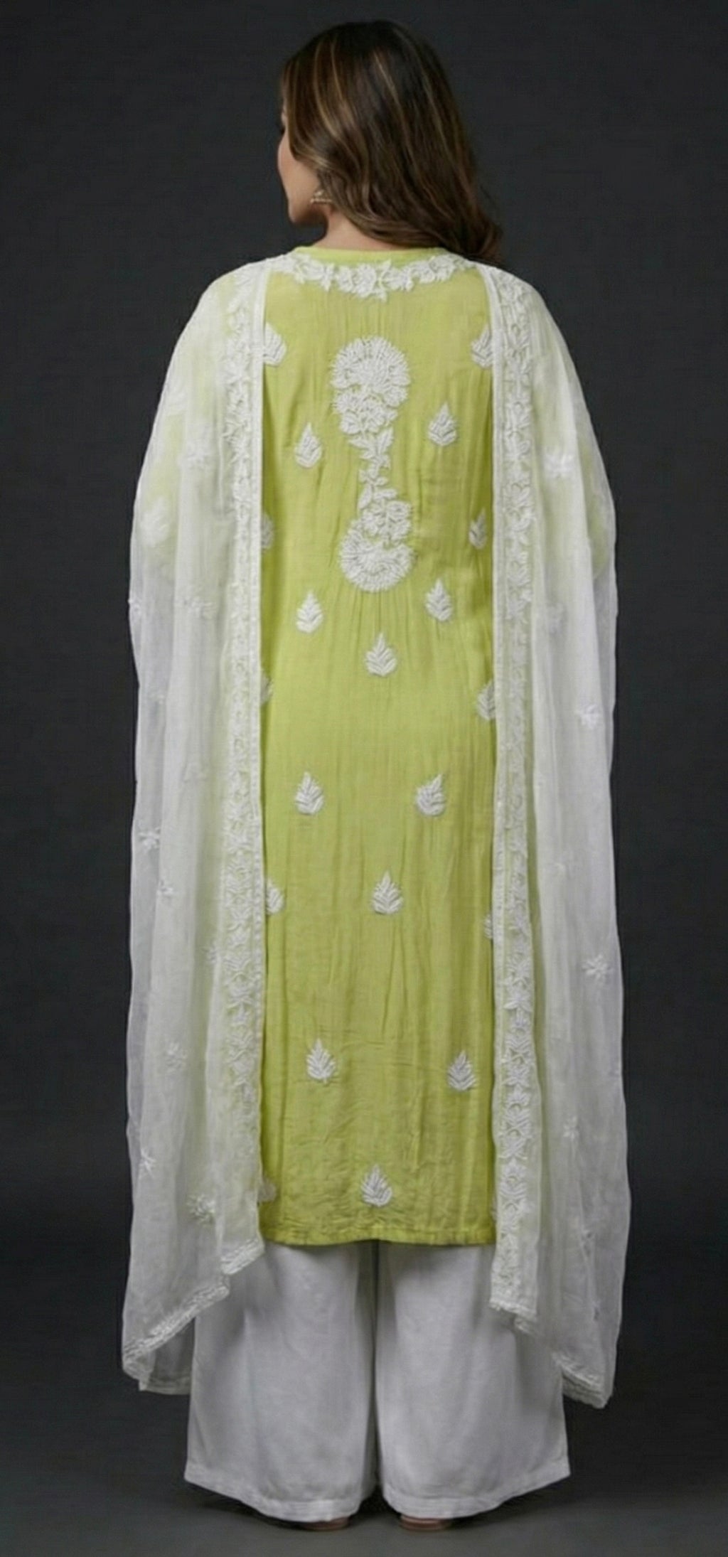 Anvika – Handcrafted Floral pure crepe Kurta