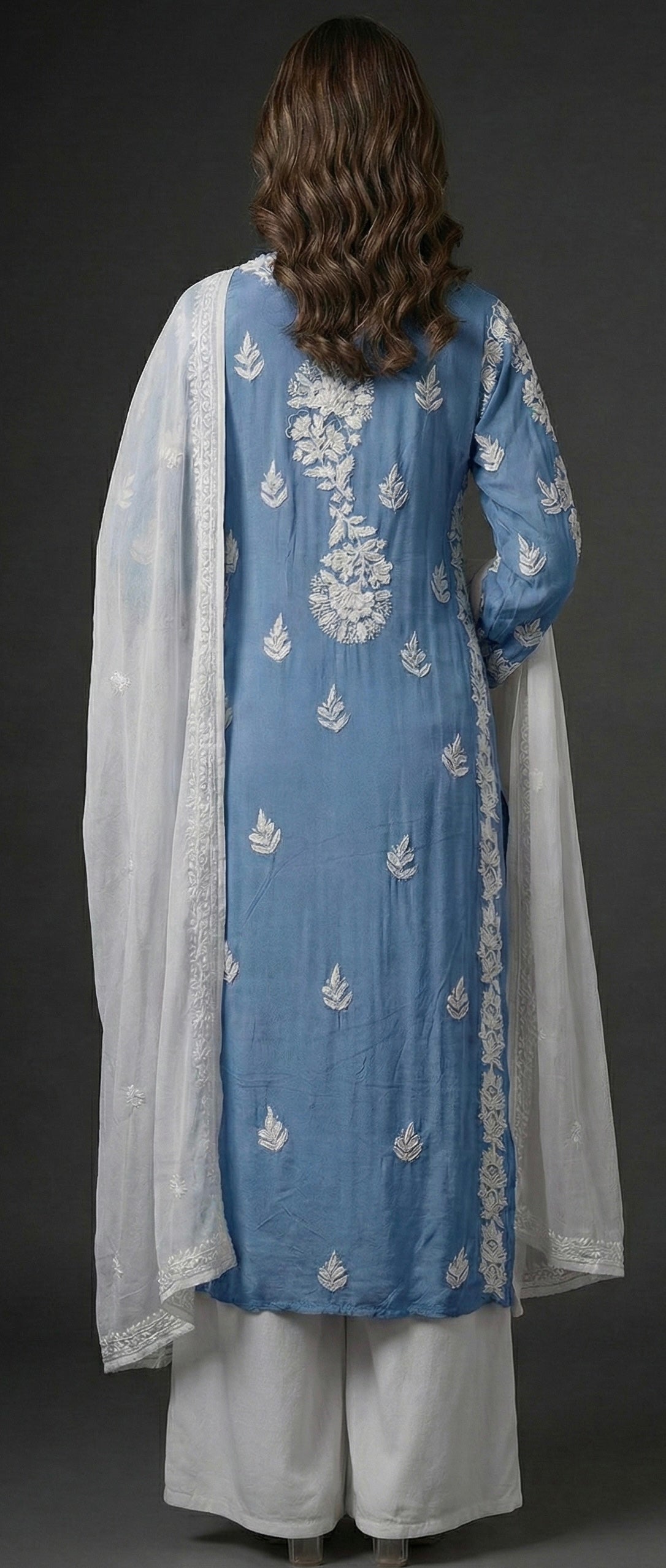 Anvika – Handcrafted Floral pure crepe Kurta