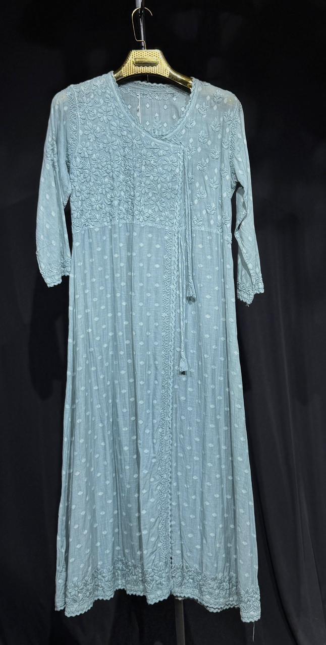 Prerna – Handcrafted Dobby Cotton Angrakha Dress