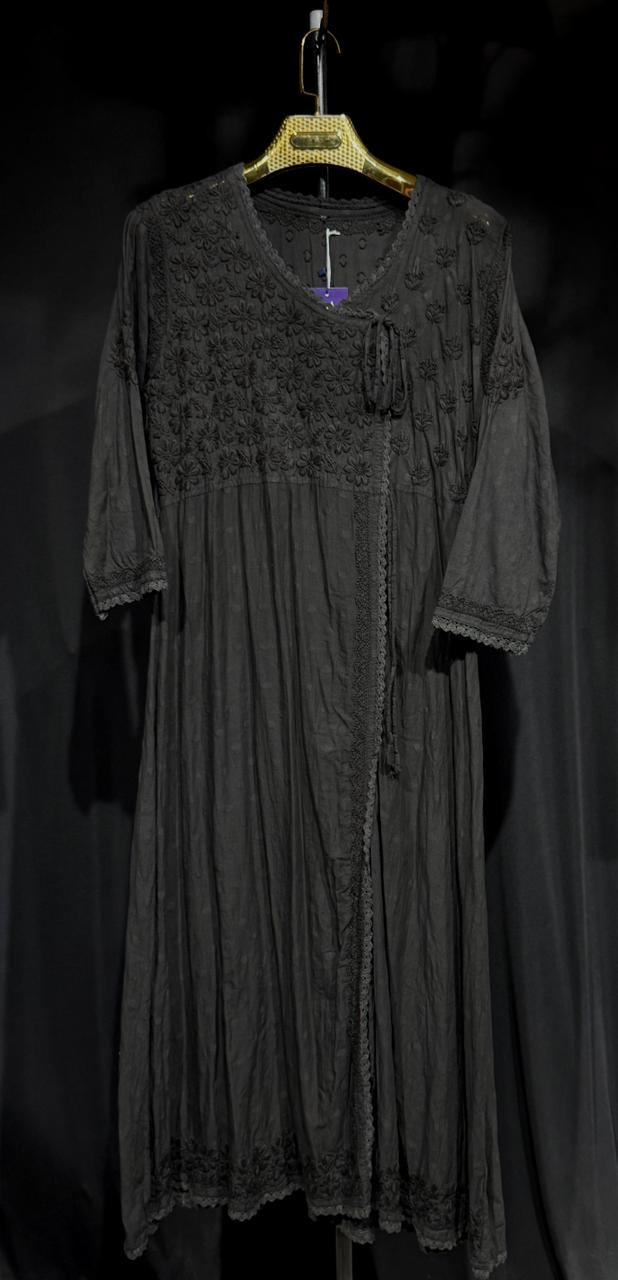 Prerna – Handcrafted Dobby Cotton Angrakha Dress