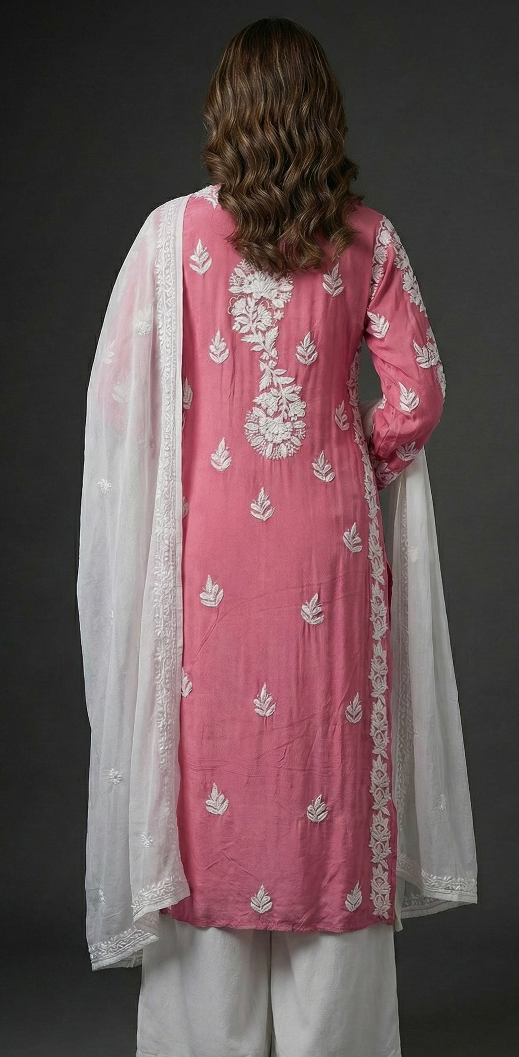 Anvika – Handcrafted Floral pure crepe Kurta