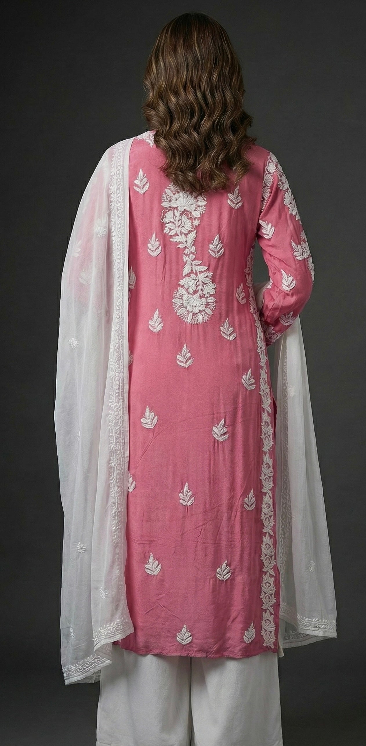 Anvika – Handcrafted Floral pure crepe Kurta