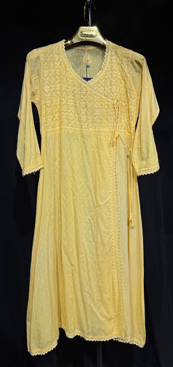 Prerna – Handcrafted Dobby Cotton Angrakha Dress