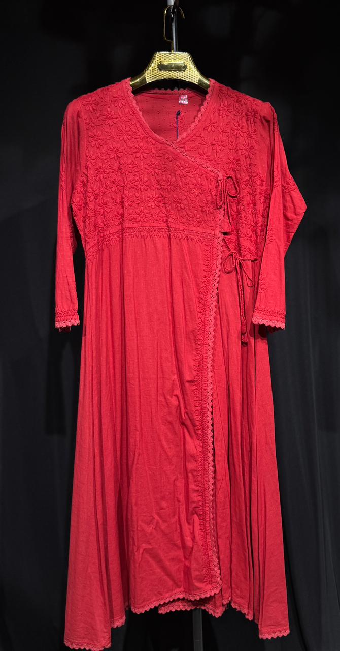 Prerna – Handcrafted Dobby Cotton Angrakha Dress