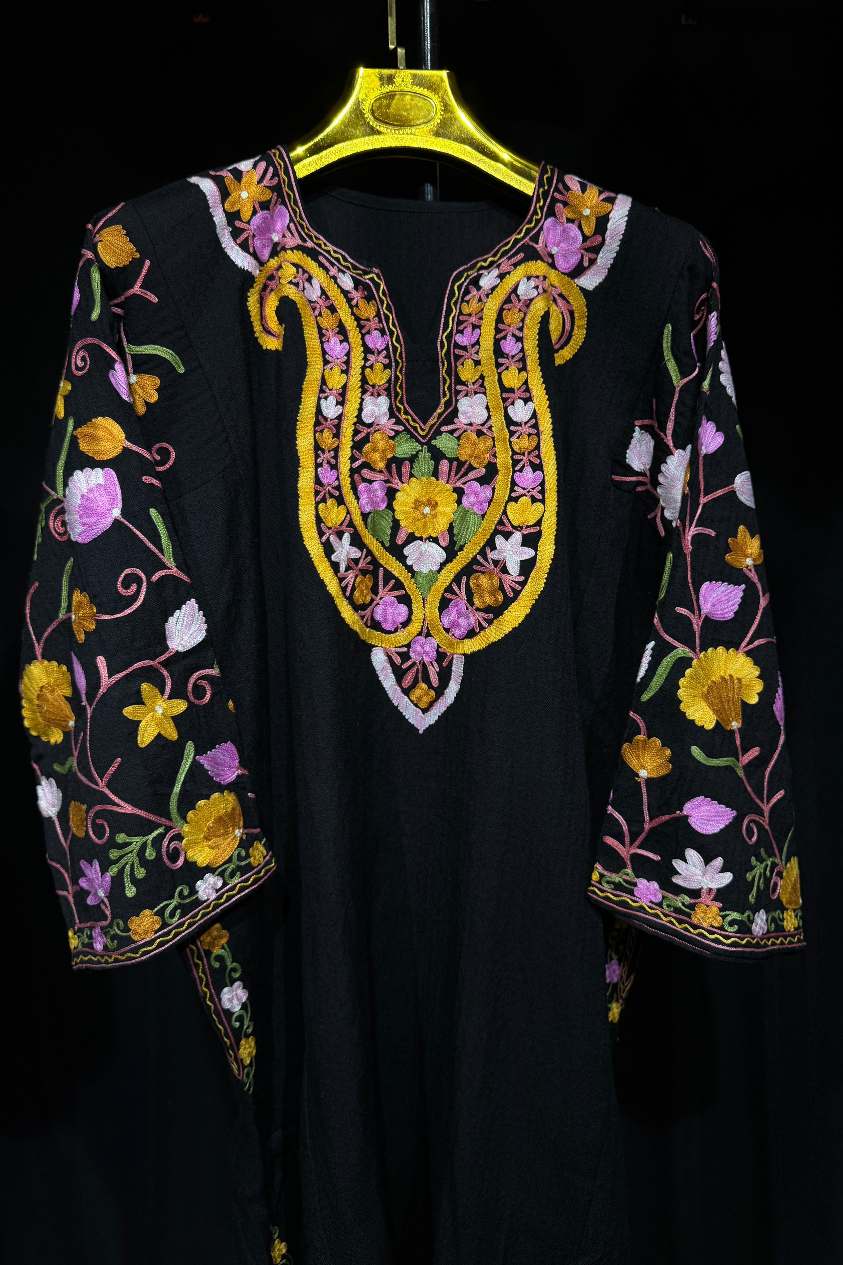 NIHAL Black Kashmiri Aari Phiran