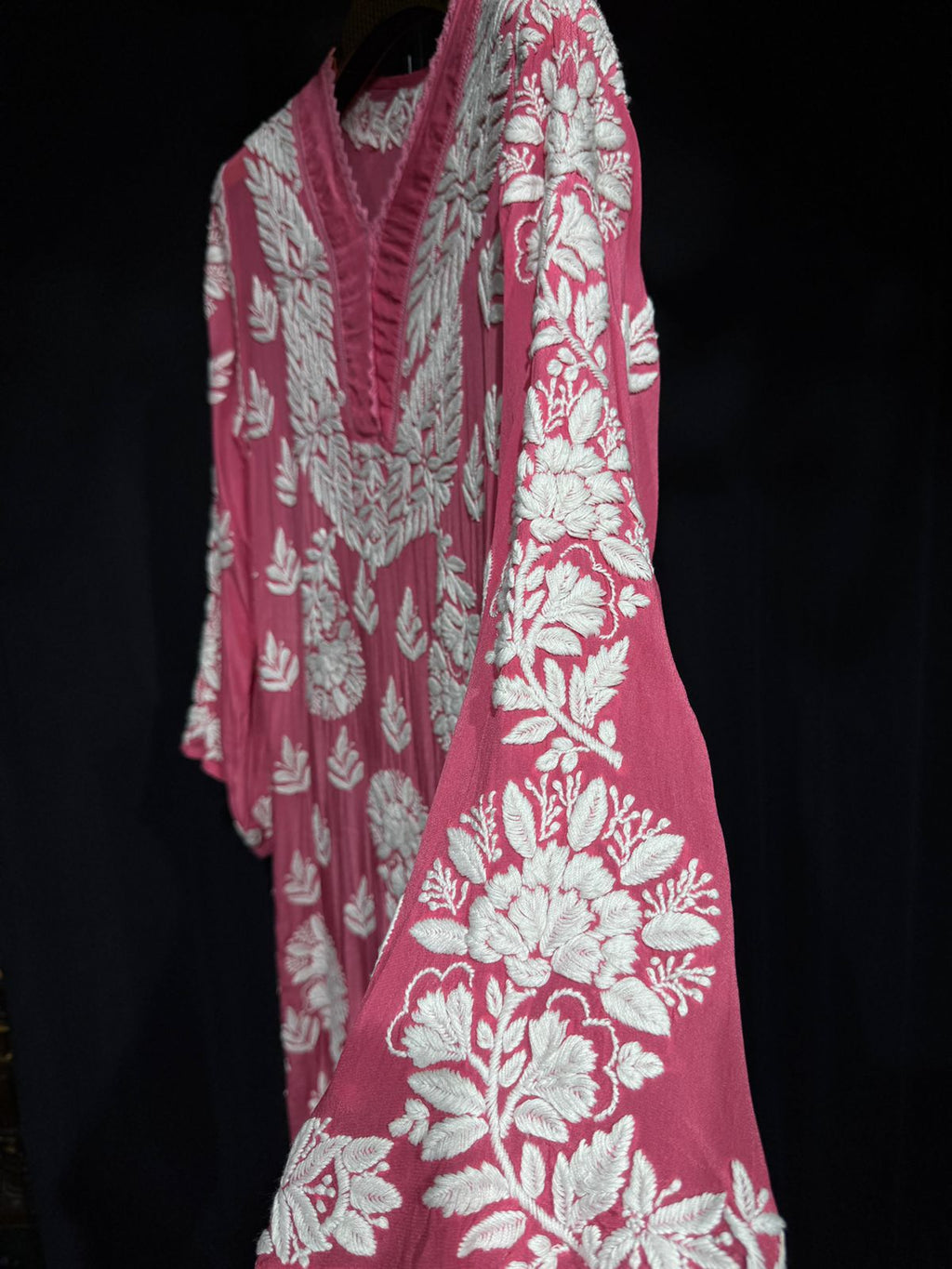 Anvika – Handcrafted Floral pure crepe Kurta