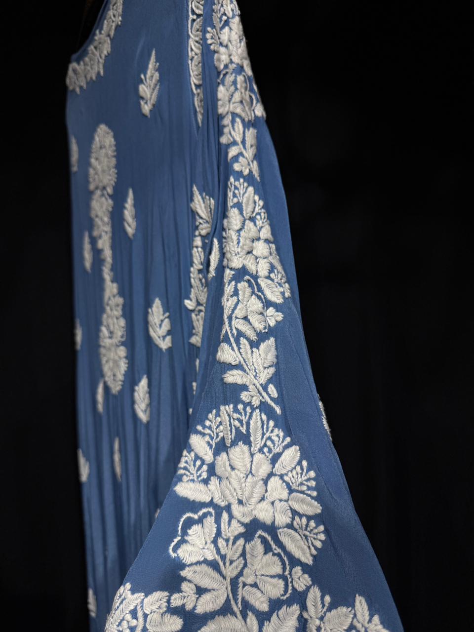 Anvika – Handcrafted Floral pure crepe Kurta