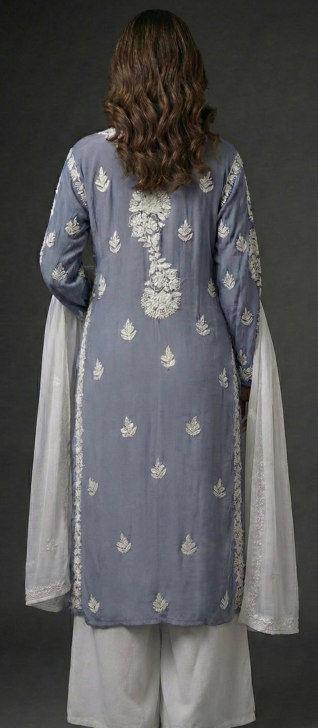 Anvika – Handcrafted Floral pure crepe Kurta
