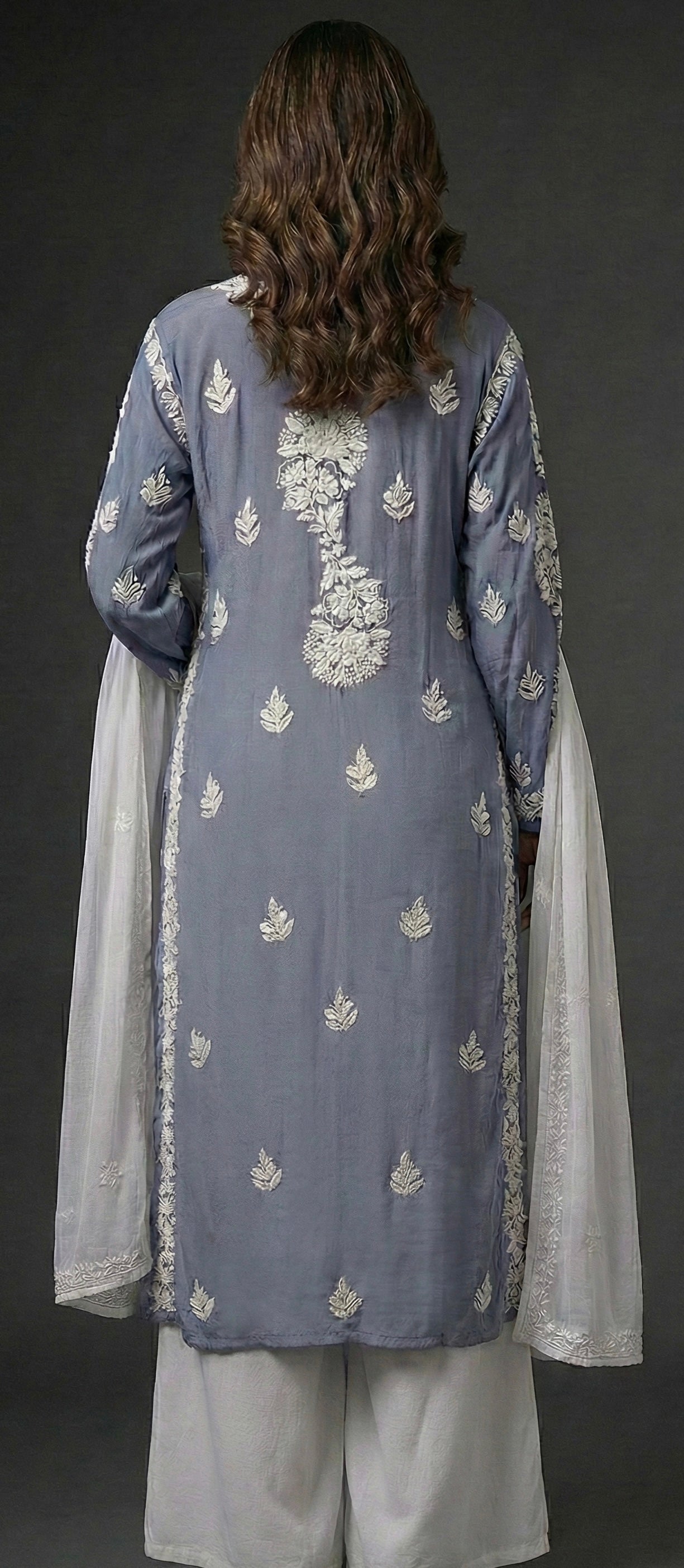 Anvika – Handcrafted Floral pure crepe Kurta