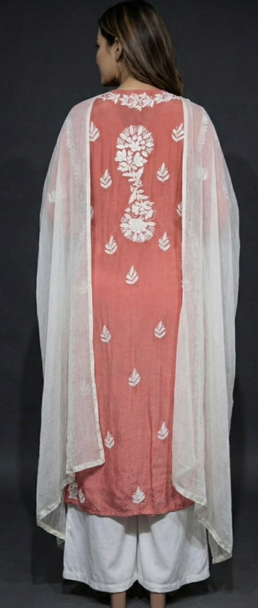 Anvika – Handcrafted Floral pure crepe Kurta