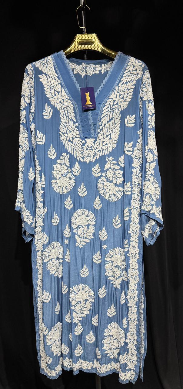 Anvika – Handcrafted Floral pure crepe Kurta