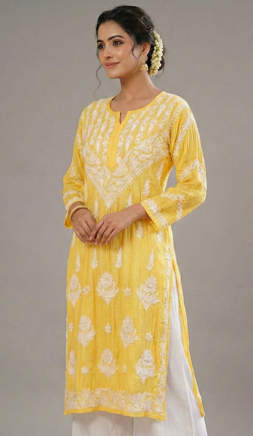 Gulnaar muslin Chikankari Kurta