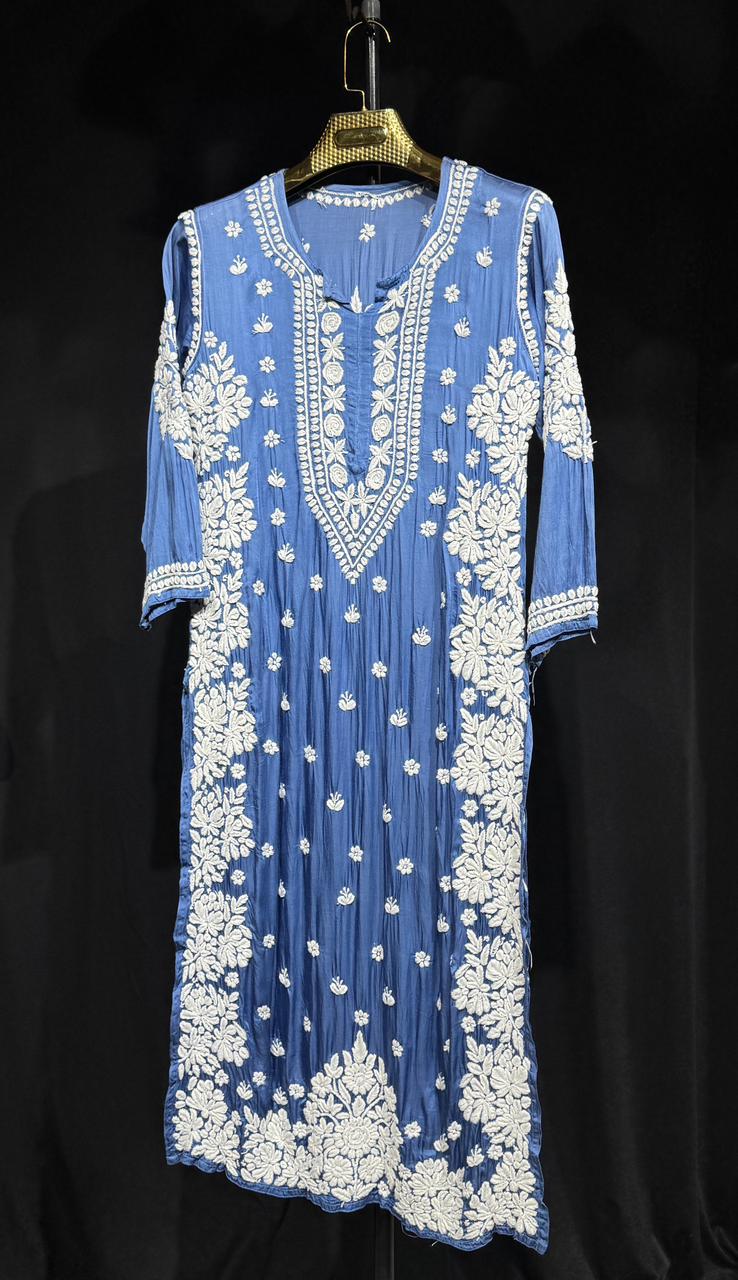 Neelima | Handcrafted Chikankari Modal Silk Kurta