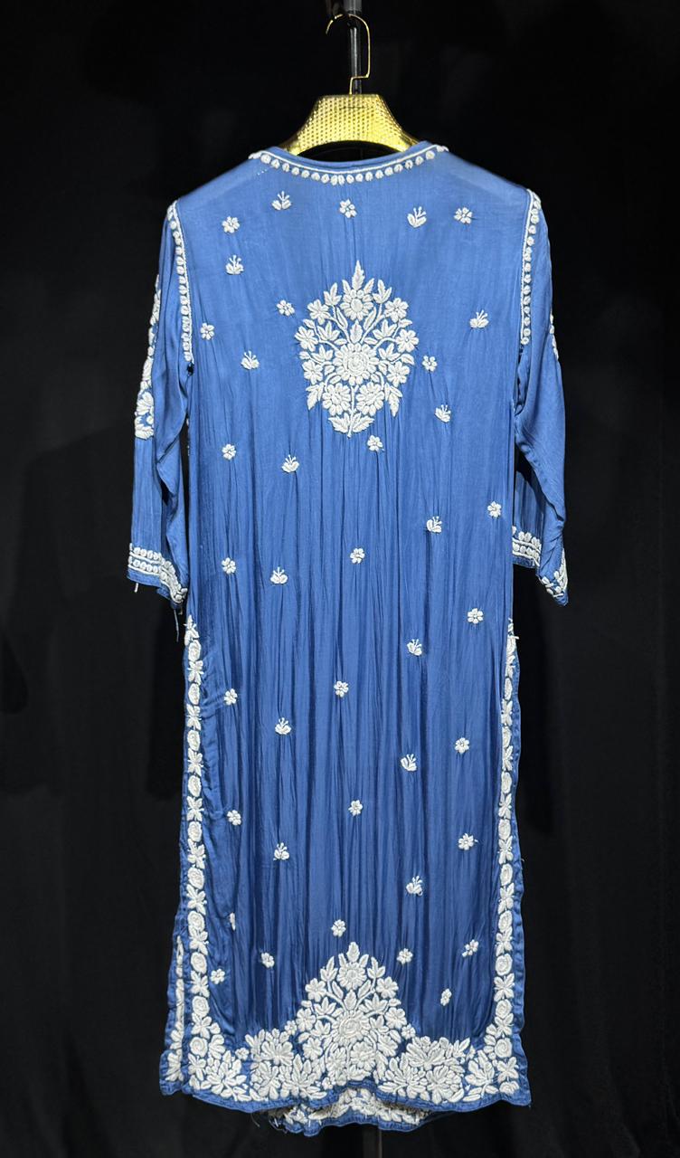 Neelima | Handcrafted Chikankari Modal Silk Kurta