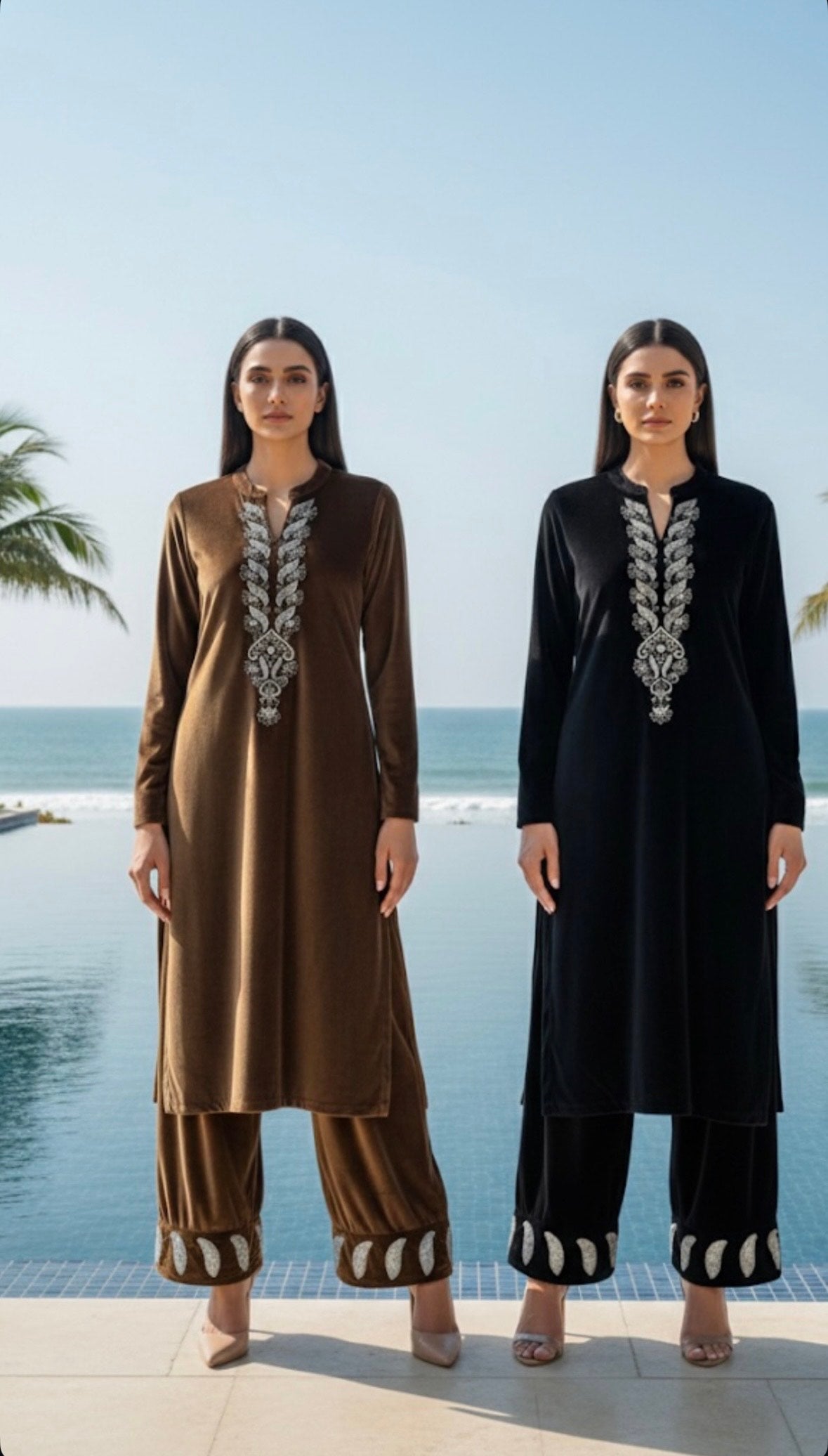 SERENA Velvet Embroidered Set