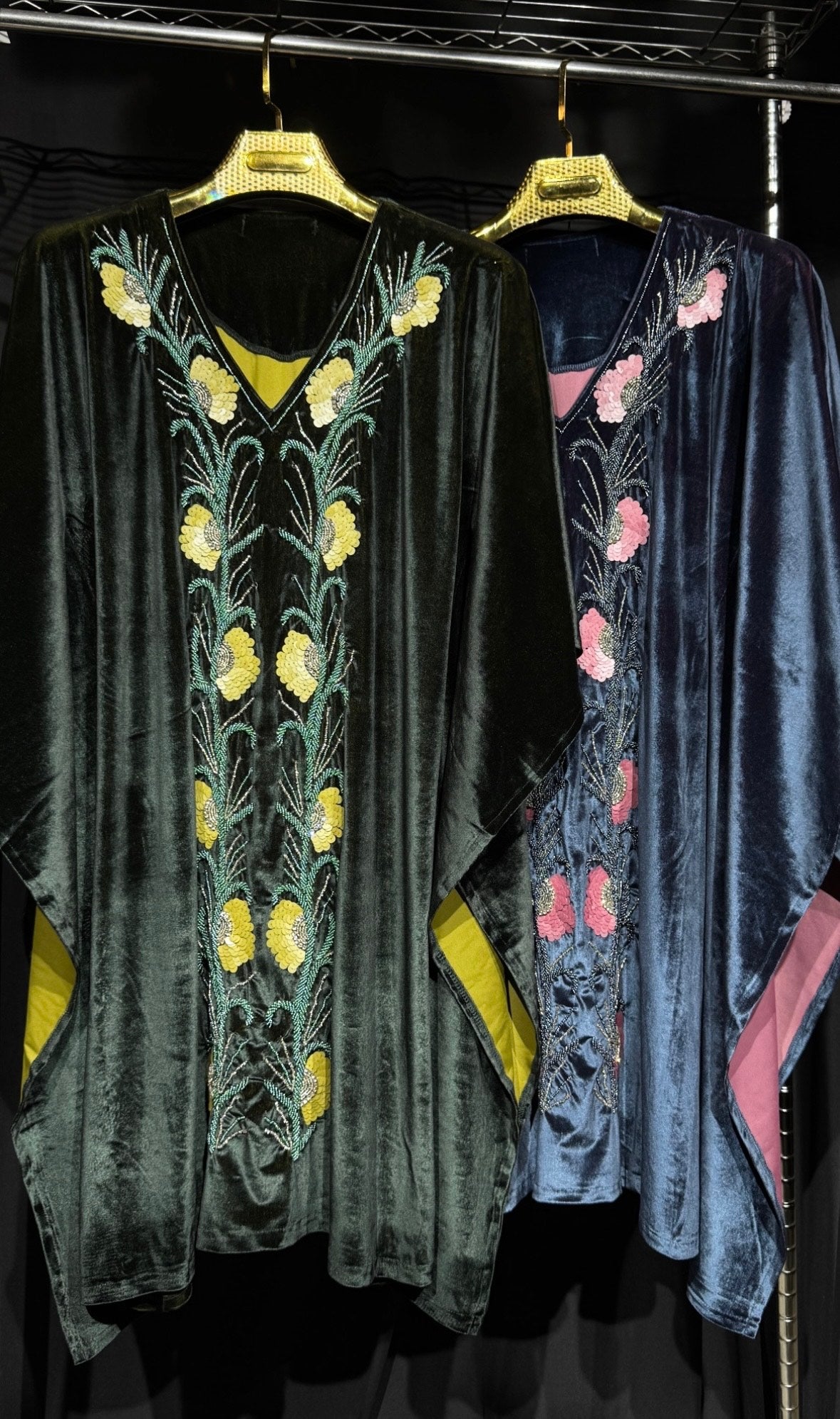 ZARÉE Velvet Embroidered Kaftan Set