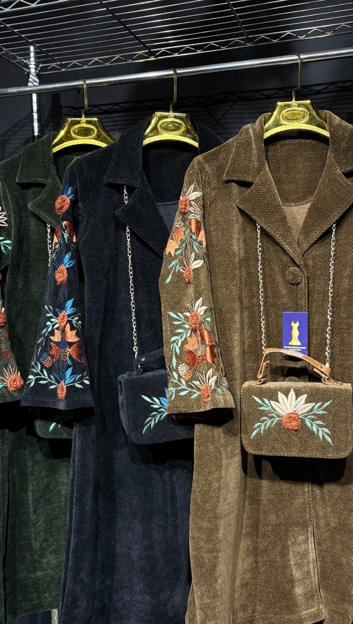 ARVÉRA Embroidered Longline Coat Set