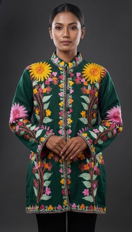 Jannat – Luxury Kashmiri Floral Coat