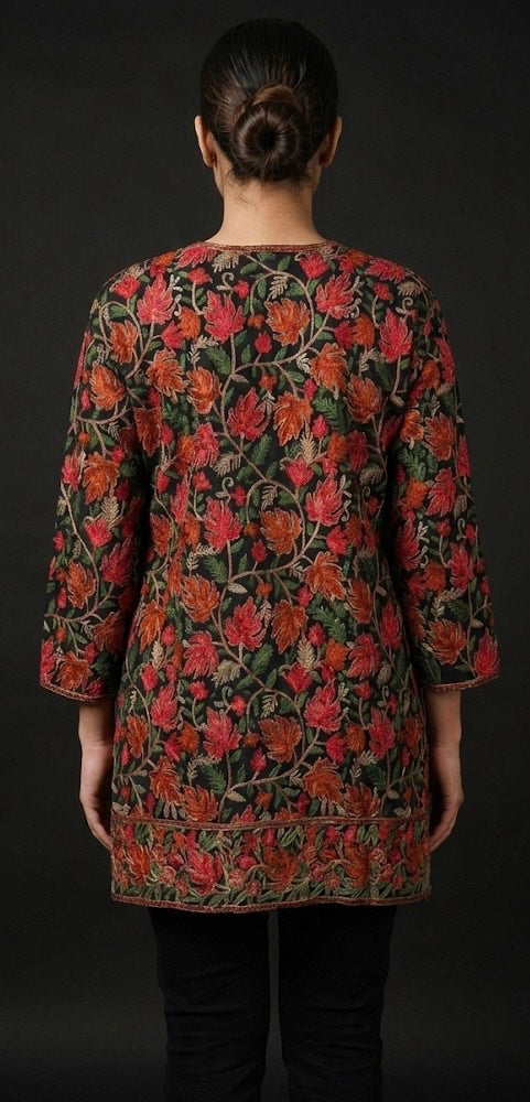 Zeenat Kashmiri Aari Georgette Kurta | Embroidered Floral Elegance